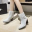 Giày Chelsea Boot Nữ Xuân Thu Mũi Nhọn Mới Giày Mùa Đông Giày Bốt Đơn Mùa Thu Giày Bốt Cổ Ngắn V