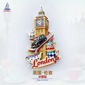 Vương quốc Anh London Big Ben Black Bộ trà ô tô Nhãn dán từ tính