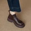 Giày Bốt Cổ Ngắn Mũi Tròn Chelsea Mới Retro Phong Cách Anh Quốc Mắt Cá Chân Giày Boot Đế Dày Thờ