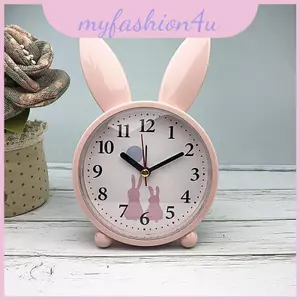 Đồng hồ báo thức trẻ em màu xanh hoạt hình có tay thứ hai im lặng để học tập trong phòng ngủ và không gian