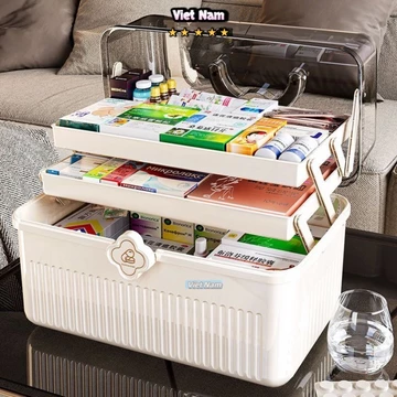 Hộp Thuốc Hộp Thuốc Lớn Gia Đình Dung Tích Lớn Thuốc Gia Đình Nhiều Lớp Cực Lớn Hộp Thuốc Sơ Cứu Ký