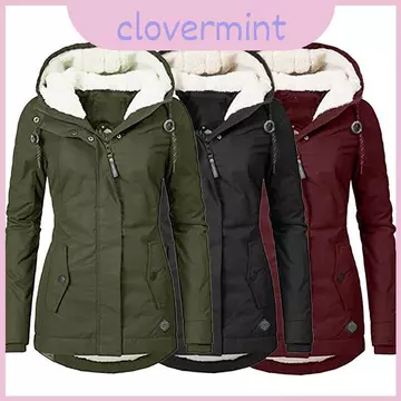 Cổ Điển Có Mũ Trùm Đầu Nữ Áo Khoác Ngoài Lông Thú Giả Parka Áo Khoác Áo Khoác Mùa Đông Ấm Áp