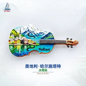 Áo Halstatt Violin Lakeside Snow Mountain Nhãn dán từ tính