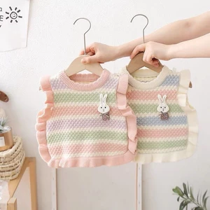 Áo Vest Bé Gái Áo Len Trẻ Em Áo Khoác Ngoài Hoạt Hình Cho Bé Quần Áo Mùa Thu Phong Cách Mới C