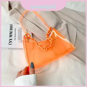Ly hợp vuông trong suốt bằng nhựa Pvc dành cho nữ có dây kéo và túi bên trong cho các sự kiện thường ngày