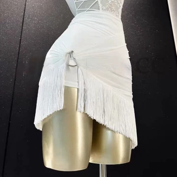 Meichen Latin Dance Váy 2025 Mới Tua Rua Váy Nữ Trưởng Thành Váy Khiêu Vũ Váy Váy Váy Nửa Váy Mùa Hè