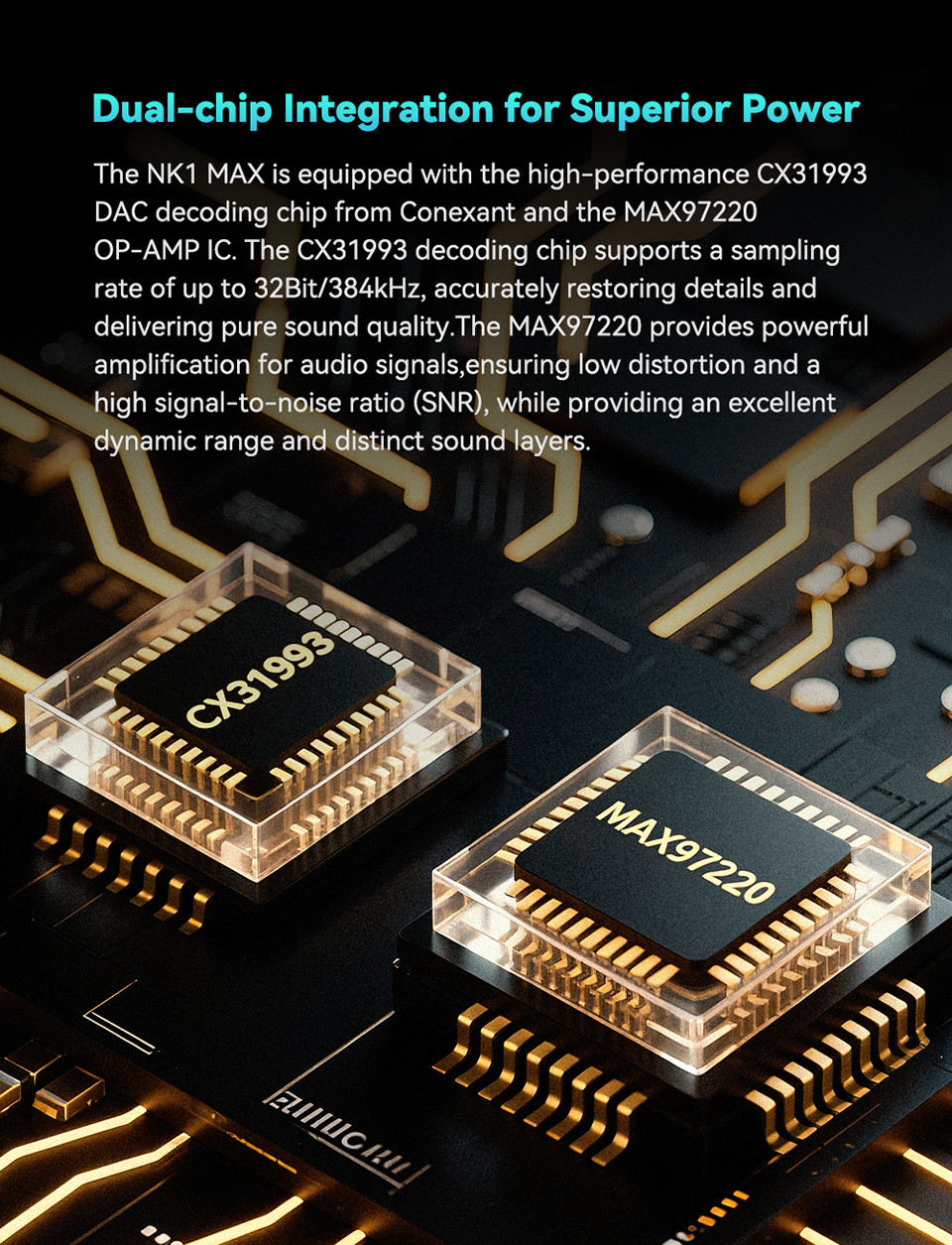 NICEHCK NK1 MAX Bộ chuyển đổi âm thanh MAX97220 OP-AMP IC CX31993 Chip ...