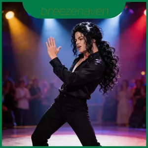 Jackson Cosplay Michael Tóc Giả Đen Vừa Dài Xoăn Tóc Giả Cho Trang Phục