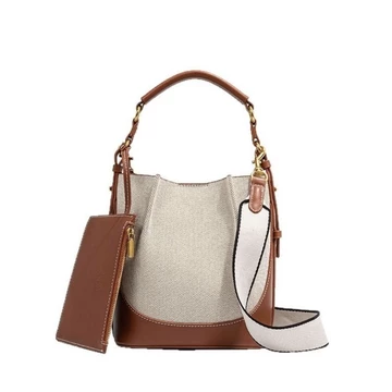 Women's Canvas Bucket Bag – Brown