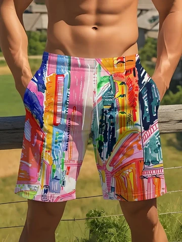 Mới Lạ Nam Nhiều Màu Sắc Quần Short Đi Biển Quần Short 3D In Ván Lướt Sóng Quần Bơi Quần Short Nam Nữ Quần Short Ngắn