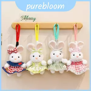Sang Trọng Bunny Đồ Chơi Dễ Thương Với Tóc Ngắn Vải Cho Bé Gái Quà Tặng Móc Khóa Phụ Kiện Và