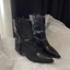 Da mềm mũi nhọn Giày Chelsea Boot nữ tay mới giảm béo giày bốt ngắn gót dày giày bốt mỏng