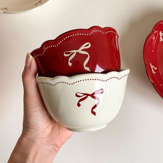 Bộ Đĩa Nơ Đĩa Gốm Hàn Quốc Bát Cơm Tròn Chịu Nhiệt Độ Cao Súp
