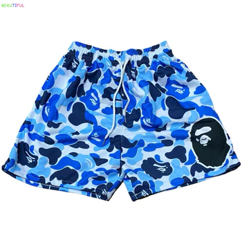 Quần short / quần short BAPE / quần short bóng rổ / quần short thăng hoa đầy đủ / in DTF Quần short lưới