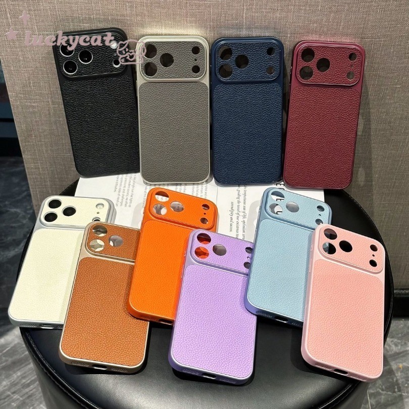 Ốp Điện Thoại Da Nhiều Màu Sắc Đơn Giản Cho iPhone 18 17 16 15 14 13 12 ...