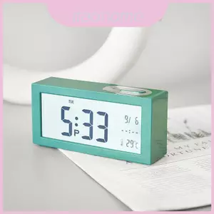 Đồng hồ để bàn Lcd số Sleek có chế độ im lặng và chỉ báo 24 giờ để trang trí phòng ngủ