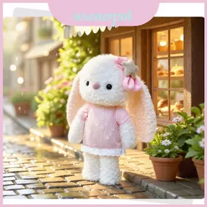 Thỏ Kidfriendly Plushie Với Vải Dài Sang Trọng Và Bông Pp Cho Bé Gái