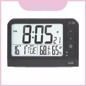 Đồng hồ báo thức Lcd đa chức năng đầu giường có ngày và thời tiết dành cho sinh viên ký túc xá