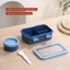 Hộp nhựa Bento hợp thời trang với nhiều ngăn và hộp đựng súp cho bữa trưa hàng ngày