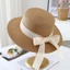 Pháp Tính Khí Nơ Mũ Phẳng Retro Hepburn Seaside Hat Du Lịch Mùa Hè Chống Nắng Ống Hút Mũ Chống Nắng