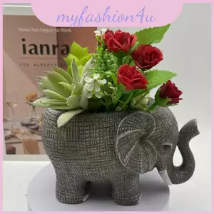 Chậu hoa động vật phong cách nhựa có hình con voi hoạt hình cho văn phòng hoặc phòng khách