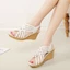 Mùa Hè Da Mềm Nêm Giày Sandal Mới Giày Cao Gót Nữ Đa Năng Dây Đeo Mỏng Bện Giày Sandal Đế Dày