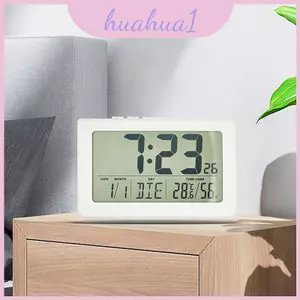 Đồng hồ treo tường hiện đại Lcd có chức năng ngày và báo thức cho phòng ngủ văn phòng và thiết lập