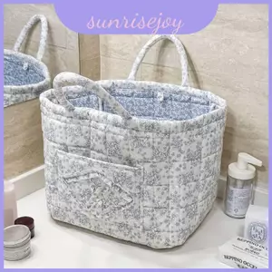 Giỏ đựng đồ hiện đại bằng vải nhung hoa có lớp lót Cotton để trang trí gia đình và lưu trữ