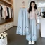 Phong cách mùa hè mới của bé gái hoa viền nấm kiểu móc rừng của bé gái quần ống rộng ngọt ngà