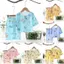 Bộ đồ ngủ thỏ dưa hấu tập đi bằng vải Cotton Satin và vải thấm hút cho đồ ngủ trẻ sơ sinh