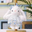 Móc khóa sang trọng hình thỏ phong cách hoạt hình với sợi Polyester cho và trẻ em thanh thiếu niên
