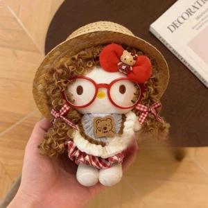 gói mặt dây chuyền Kitty búp bê tóc xoăn gấu búp bê Hello Kitty mặt dây chuyền búp bê móc khóa q