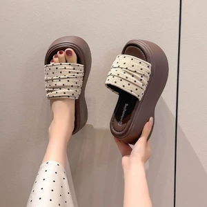 Dép đế dày nữ, dép hở mũi rưỡi, phong cách mùa hè, dép đế bệt, sandal đế bệt