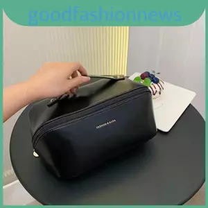 Hộp đựng gối trang điểm màu đen dành cho nữ Hộp đựng du lịch chống nước có sức chứa lớn và họa tiết lưới