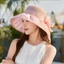 Mũ chống nắng mềm mại dành cho nữ có ruy băng bướm và hoa văn Polyester Phụ kiện mùa hè
