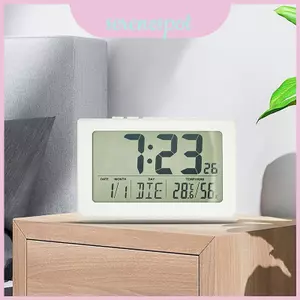 Đồng hồ kỹ thuật số đầu giường hiện đại có lịch và màn hình nhiệt độ để trang trí nội thất và giấc ngủ môi trường