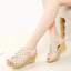 Mùa Hè Da Mềm Nêm Giày Sandal Mới Giày Cao Gót Nữ Đa Năng Dây Đeo Mỏng Bện Giày Sandal Đế Dày