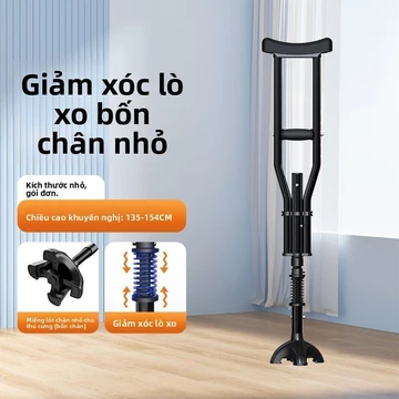 Nạng y tế có thể điều chỉnh Yade, đôi nhẹ chống trượt, nạng nách, siêu dày và được gia cố cho người bị gãy chân, dụng