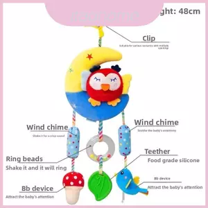 Lục lạc mềm mại sang trọng với thiết kế cú và hổ cho ghế ngồi ô tô thoải mái cho trẻ sơ sinh
