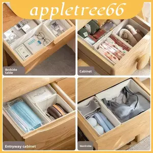 Dụng cụ sắp xếp quần áo bằng vải lanh Cotton sành điệu với thiết kế mô-đun cho ngăn kéo và tủ quần áo
