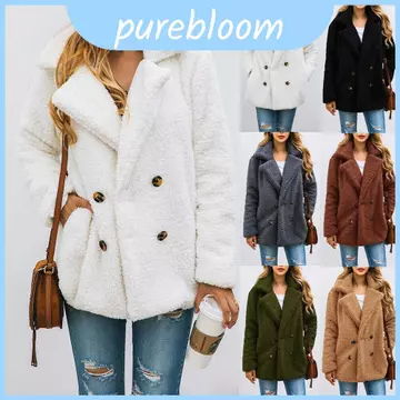 Áo khoác nữ hợp thời trang gấu bông lông thú giả Áo khoác mùa đông ấm áp Áo khoác ngoài Cardigan