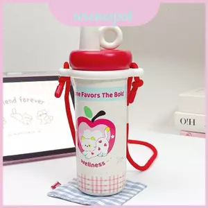 And Cat Playful Dog Cốc cách nhiệt bằng thép không gỉ 600ml có ống hút cho thanh thiếu niên Trẻ em và