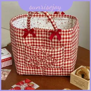 Thùng lưu trữ Cotton chéo viền phong cách có họa tiết lưới cho tủ quần áo và sử dụng phòng ngủ