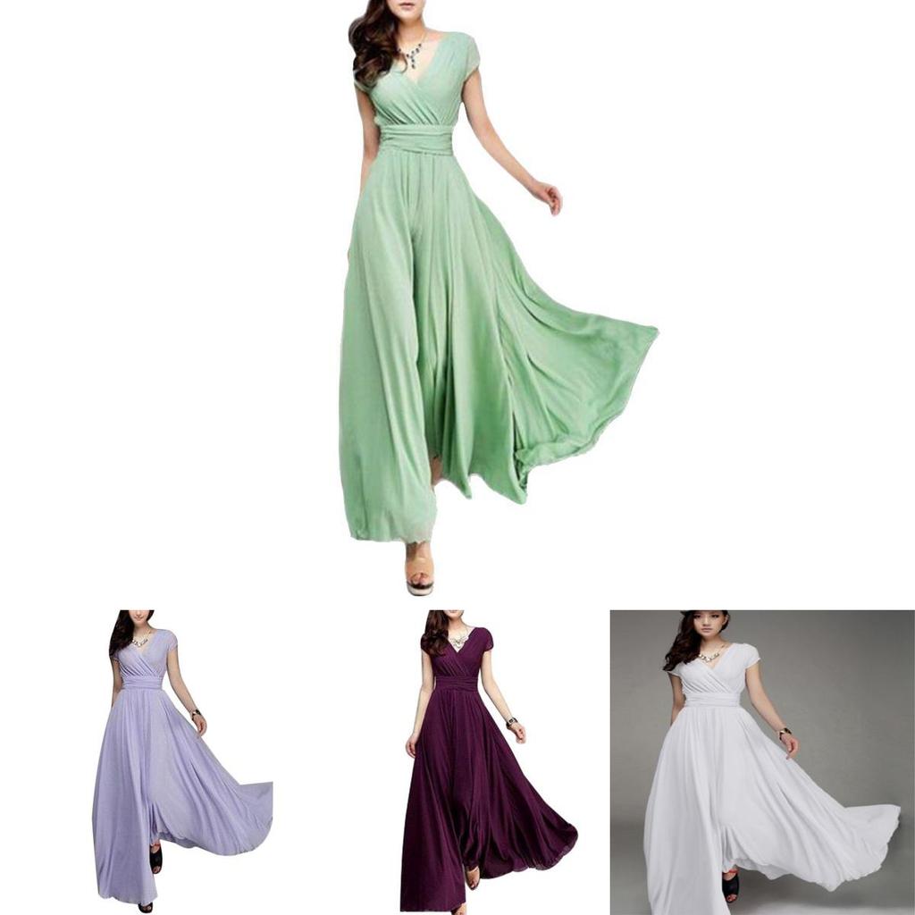 Phụ Nữ Dài Đa Năng Trang Trọng Dạ Hội Dự Tiệc Phù Dâu Voan Bóng Choàng Cocktail Đầm Màu Sắc Nhiều Trong
