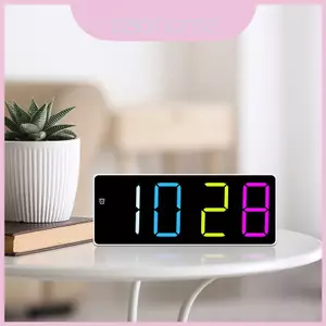 Led Pvc Case Đồng hồ đầu giường với thời gian kỹ thuật số và nhiệt độ trang trí phòng ngủ cho