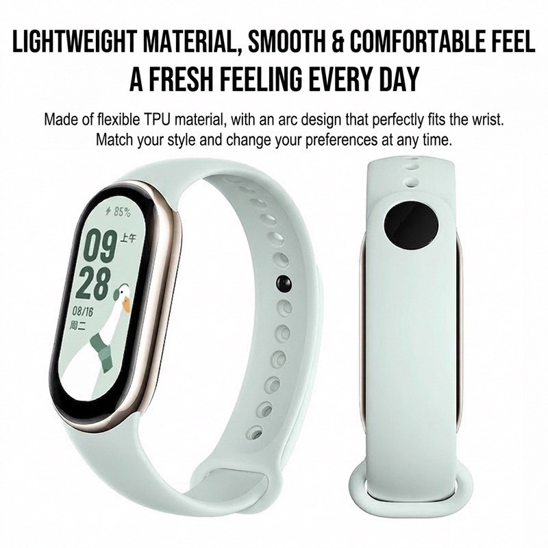 Dây đeo silicone cho Xiaomi Mi Band 10/9/8 Dây Cao Su Silicon Cao Cấp Thay Thế Cho Vòng Đeo Tay Thông Minh Miband Mi 9 Miband 8 – ảnh mô tả chi tiết 1