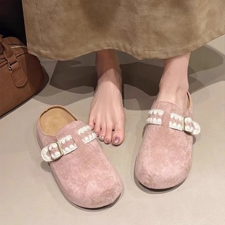 Giày Birkenstock Đế Dày Baotou Nửa Dép 2025 Phong Cách Mới Xuân Hè Một Cánh Xấu Xí Dễ Thương Birkenstock Dép Nữ