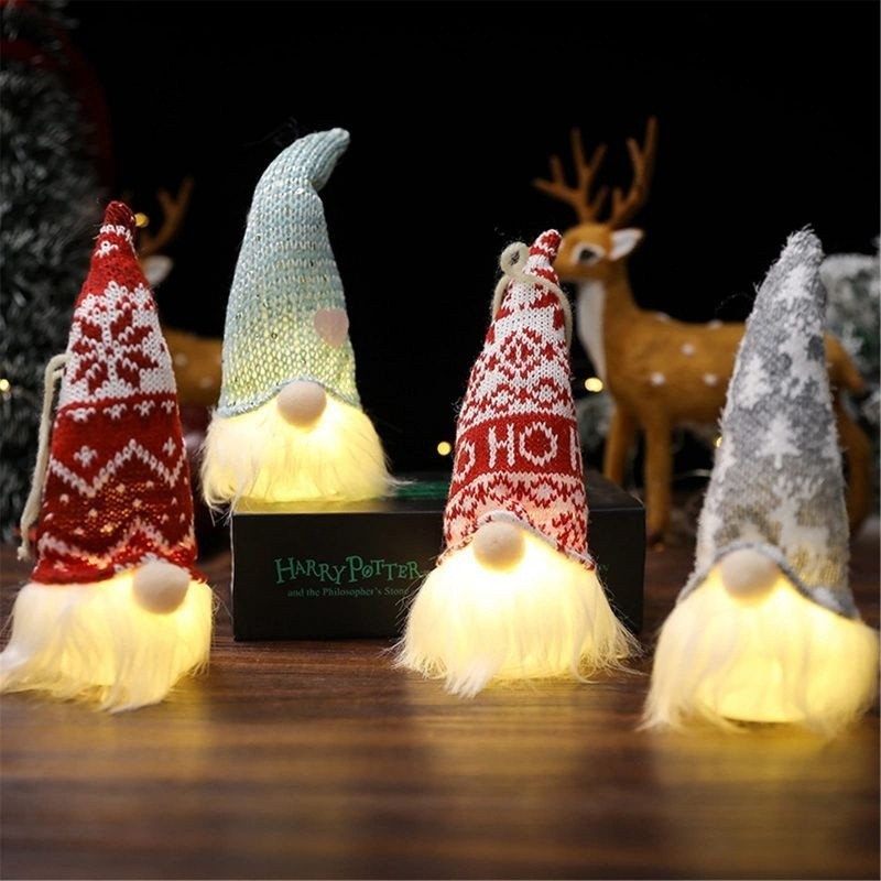 [Sẵn Sàng] 2 Chiếc LED Giáng Sinh Gnome Sang Trọng Ông Già Noel Trang Trí Búp Bê Vô Diện Gonk Lùn Đồ Chơi Trang Trí Nhà Để Bàn Trang Trí Quà Tặng Giáng Sinh