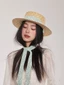 Mũ rơm lúa mì dệt kim bằng tay Mũ rơm phẳng dành cho nữ trong kỳ nghỉ bên bờ biển mùa hè, Mũ đi biển, Mũ chống nắng