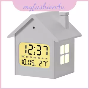 Đồng hồ báo thức trẻ em hình ngôi nhà sáng tạo với màn hình Lcd đèn ngủ để trang trí phòng ngủ